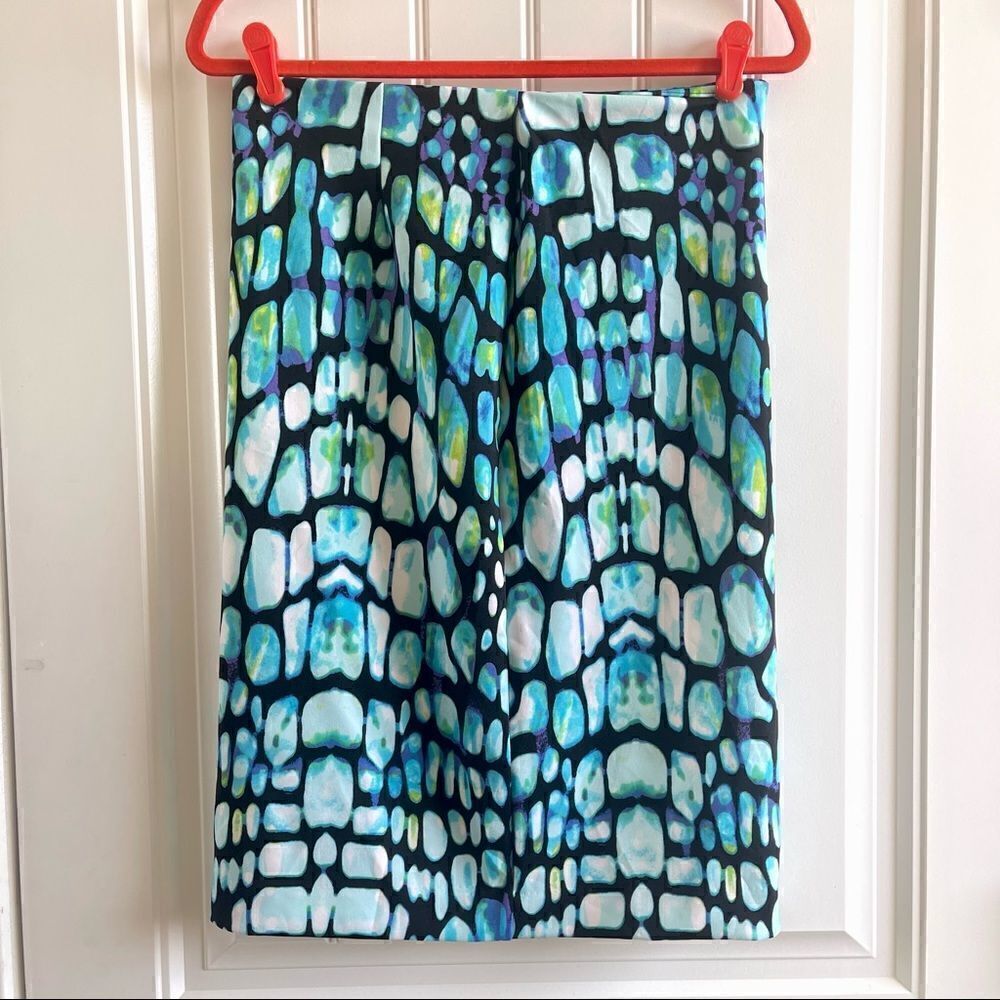 Worthington Blue Black Green Snake Print Pencil Skirt; SZ S ; BNWT